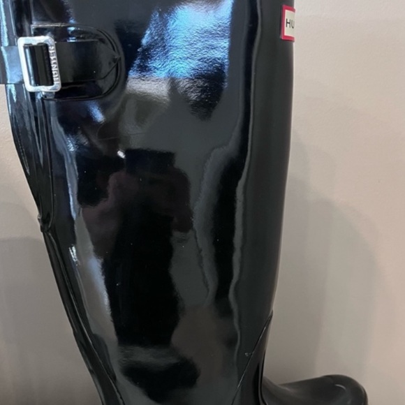 HUNTER BOOTS..Original Gloss ..SIZE 5M/6F..Black gloss …Worn once - Picture 5 of 7